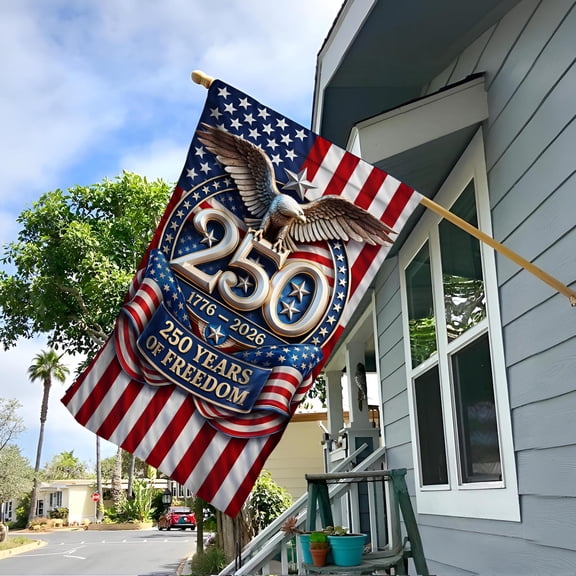250th Anniversary House Flag, Patriotic American Eagle Banner, USA Independence Day Celebration Outdoor Decor