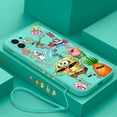 thumbnail image 2 of Funda de teléfono de dibujos animados s-spongebobs para iPhone 14 13 12 11 Plus Pro Max Mini X XR XS SE2020 8 7 6 6S Plus, con correa Fivean unisex, 2 of 2
