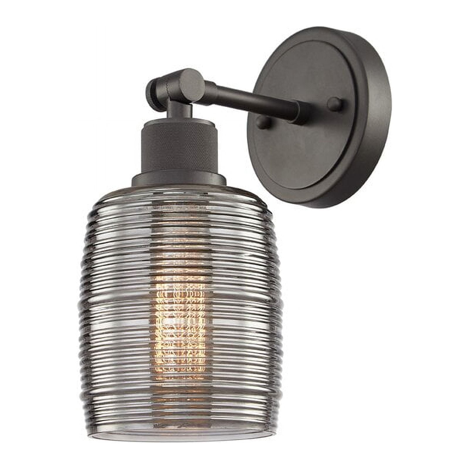 Vanity Art Wall Vanity Light Fixture 1-Light Wall Sconce Lighting Burning Gray Modern Bathroom Lights with Smoked Glass Shade Vintage Porch Wall Lamp for Mirror Kitchen Living Room BA206-1BG-SK