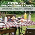 thumbnail image 5 of Sorfey Fitted Picnic Table Cover Checkered Rectangle Tablecloth, Black 96"x 30", 5 of 9