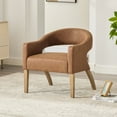 thumbnail image 3 of Jopath Modern Barrel Open Back Upholstered Accent Chair Solid Wood Legs,Hollow-Out Side Club Chair for Dining, Living Room, Club or Kitchen, 3 of 9