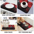 thumbnail image 4 of 2 Pack Washable Rubber Bohemian Vintage Floral Dish Drying Mats for Kitchen Counter Home Large Coffee Bar Pad Accessories and Decor for Utensils Stemware (2pcs 19.5''x12''), 4 of 6