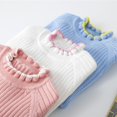 thumbnail image 5 of GYRATEDREAM Toddler Baby Girls Cable Knit Sweater Pullover Kids Cotton Long Sleeve Crew Neck Solid Undershirt Children Bottom Sweatshirt Basic Tees Plain Shirt Casual Warm Tops for 2-8 Years, 5 of 7
