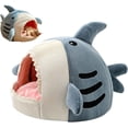 thumbnail image 1 of Nido para mascotas con forma de tiburón, linda casa para perros y gatos, cálida, suave, cómoda, semicerrada, con cojín grueso para las cuatro estaciones, 1 of 8