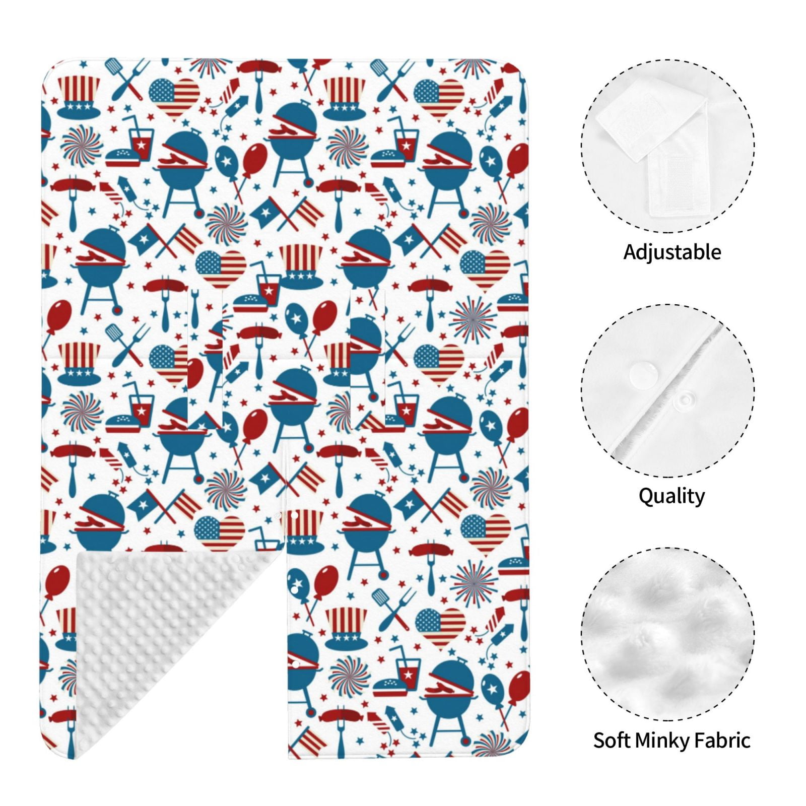 Naloa Fourth Of July Party Baby Car Seat Cover, Breathable Baby Carrier Cover, Multiuse Baby Carrier Cover & Nursing Breastfeeding Cover