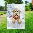 thumbnail image 3 of Playful Airedale Terrier Welcomes Winter Snowy Day with Cardinal Bird Garden Flag 12x18in Double Sided Dale Waterside Dog Lover Outdoor Decor - 2017, 3 of 5