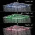 thumbnail image 5 of 12-inch LED Square Shower Head Rainfall Ultra thin Top Sprayer Brushed Nickel, 5 of 13