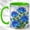 Green, variant on Faceted Blue Rose Accent Mug, 11oz Ceramic Coffee Cup for Rose Lovers
