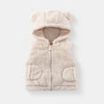 thumbnail image 2 of Children Boy Girl Sleeveless Jacket Hooded Outerwear for Kid Fleece Lined Sherpa Loose Fit Camisole Tank Thermal Fuzzy with Hood Plain Fall Winter Outfits 2026, 2 of 5