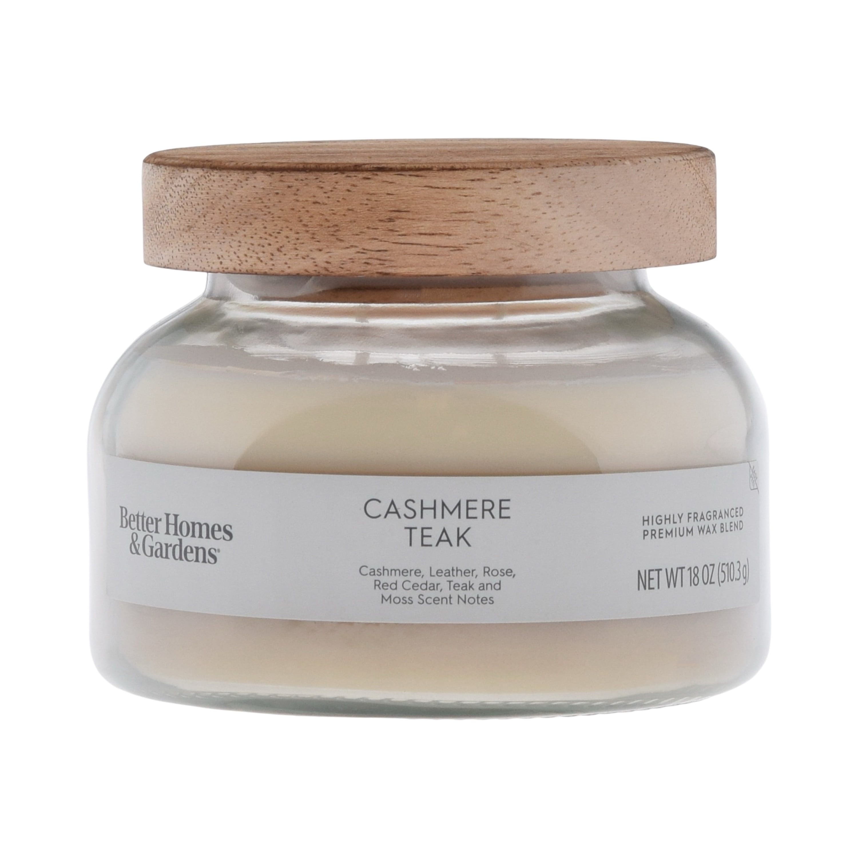 Better Homes and Gardens Cashmere Teak Scented 2-Wick Ombre Jar Candle 18oz.