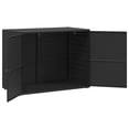 thumbnail image 3 of vidaXL Garden Storage Cabinet Black 100x55.5x80 cm Poly Rattan, 3 of 5