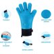 thumbnail image 2 of par de manoplas para parrilla de horno resistentes al calor, accesorios de manopla para barbacoa impermeables antideslizantes largos para hombres y mujeres, soportes para ollas de silicona negra, azul Fokelyi HQ-325, 2 of 2