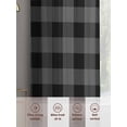 thumbnail image 5 of Pastoral Style Sheer Curtains 84 inches Long 2 Panels Set Black Grey Lattice Tiers Sheers Rod Pocket Small Window Short Curtains for Kitchen Cafe, Each 52" W x 84" L, 5 of 7