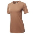 thumbnail image 2 of A2Y Women's Basic Solid Premium Cotton Short Sleeve Crew Neck T Shirt Tee Tops Eggshell L, 2 of 6