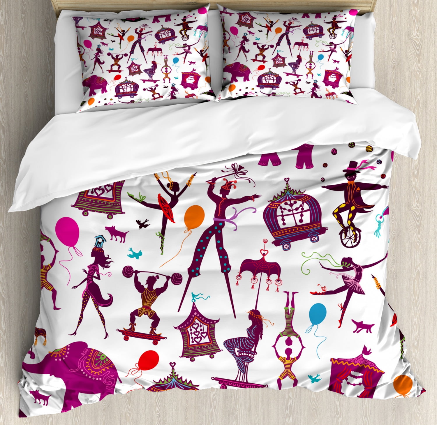 Circus Print Pattern Bed Set Quilt