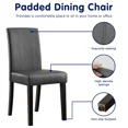 thumbnail image 3 of Subrtex Urban Style PU Leather Parsons Dining Chair Waterproof Dirt resistant Dining Chair, Set of 6, Black, 3 of 6