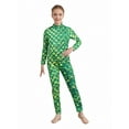 thumbnail image 2 of iiniim Kids Girls Stretchy Full Length Long Sleeve Unitard Bodysuit Leotard Fish Scale Mermaid Jumpsuit 5-12 Type G 5-6, 2 of 7
