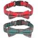 thumbnail image 1 of L Collar de perro navideño con lazo, collares de perro ajustables a cuadros navideños con collares de pajarita extraíbles, 1 of 5