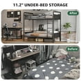 thumbnail image 4 of Hijob Metal Twin over Twin Bunk Bed with Storage Bag, 2 Convertible Twin Beds Loft bed, Black Brown, 4 of 10