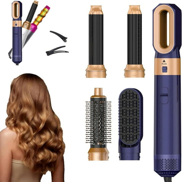 CUITING Styler 4-in-1 Airstyler Air Styler Curling Iron Brush Air Curler Air Styler Wrap Auto Wrap Curlers Multi Hair Styler for Fast Hairstyle (Blue Gold)