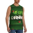 thumbnail image 2 of Balery Merry Christmas Men's Sleeveless Muscle Shirts Workout Tank Top, Moisture Wicking, Odor Protection-3X-Large, 2 of 8