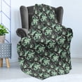thumbnail image 4 of Grey and Green Soft Flannel Fleece Blanket, Nostalgic Flowers in Abstract Style Leaves Blossoms Flourishing Nature, Cozy Plush for Indoor and Outdoor Use, 60" x 80", Grey Mint Green, by Ambesonne, 4 of 5