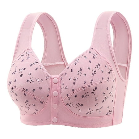 YHGFVOKJ Bras for Women Full-coverage Lace Edge with Seamless Stretch Wireless Underwear Movement Seamless Gathering Adjustment Yoga Sleep Large Bra No Wire Bras for Women Pink 36