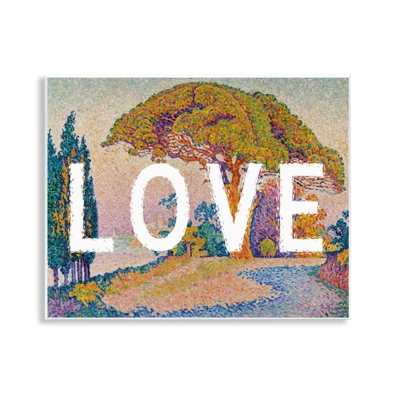 Stupell Industries Impressionist Love over Landscape Landscape & Nature Painting Unframed Art Print Wall Art, 14 x 11