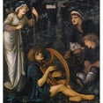 thumbnail image 2 of Sir Edward Coley Burne-Jones 12x13 Black Ornate Wood Framed Double Matted Museum Art Print Titled: The Madness of Sir Tristram, 2 of 5