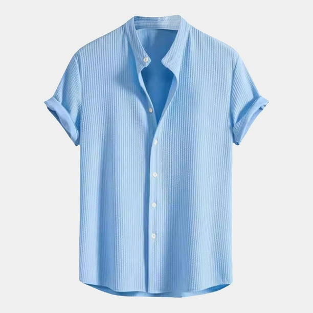 pstuiky camisetas de hombre, Camiseta deportiva de manga corta con cuello en V y secado elástico para hombre, color liso camisas casuales para hombre l