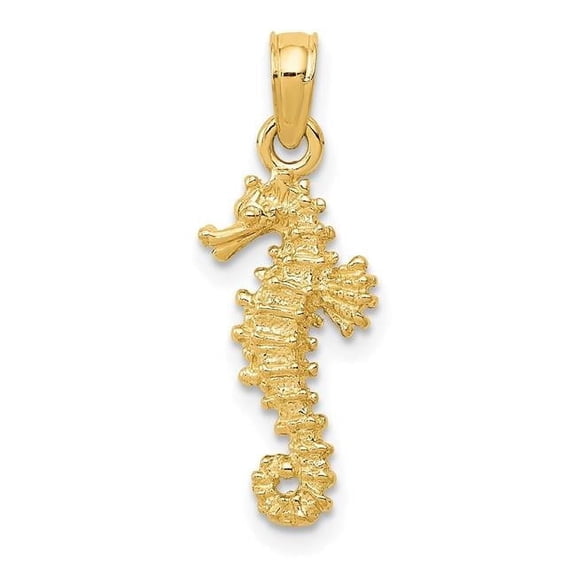 Finest Gold 14K Yellow Gold Seahorse Pendant