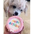 thumbnail image 4 of DEZICAKES Crispy Vanilla Pink Dog Birthday Cake- Edible Puppy Party Crispy Vanilla Rice Cake Perfect Dog Party Cake Boxed,Iced and Decorated, 4 of 12
