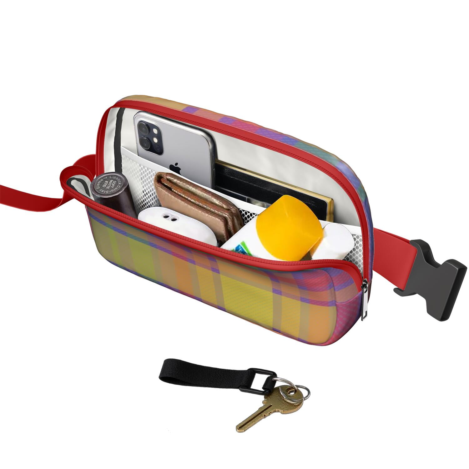 Rustic Plaid Fanny Pack – Farmhouse Style Belt Bag with Classic Buffalo Plaid Design