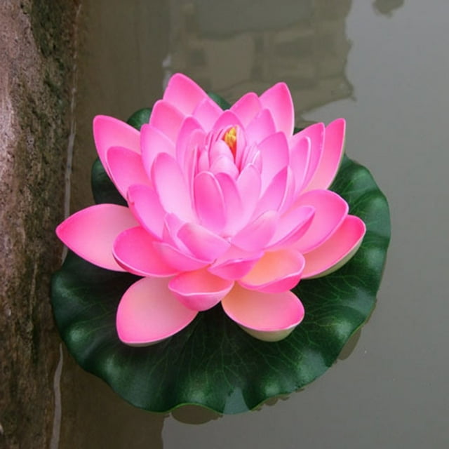 Lefu 18cm Artificial Water Lily Floating Lotus Flower Pond Aquarium Decor Multicolor