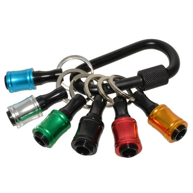 Barra de extensión de llavero, destornillador de vástago hexagonal de 1/4 pulgadas, soporte de puntas de extensión, adaptador de llavero, destornilladores de cambio rápido, 6 piezas