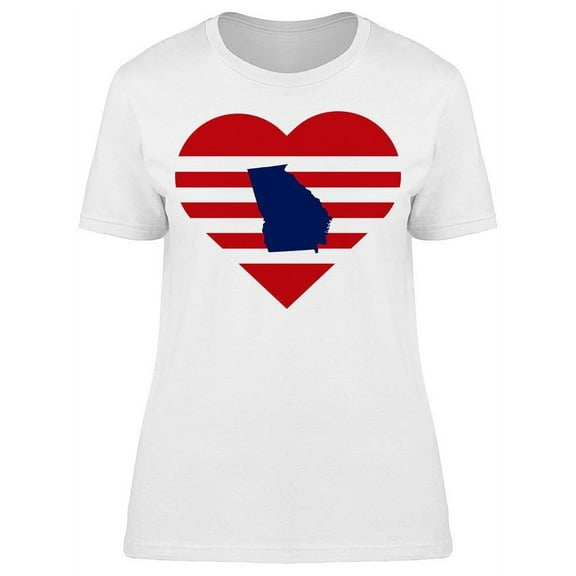 Georgia Map Symbol Heart T-Shirt Women -Image by Shutterstock, Female Small