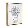 thumbnail image 4 of Stupell Industries Detailed Flower Bouquet Outline Drawing Rustic Jar Graphic Art Metallic Gold Floating Framed Canvas Print Wall Art, Design by Lettered and Lined, 4 of 5