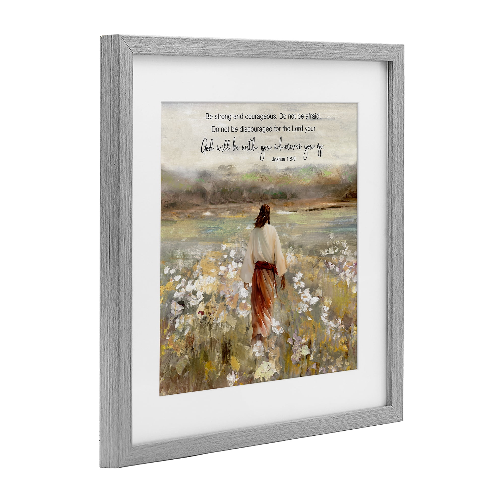 Stupell Industries God With You Wherever Gray Framed Print Under Glass, design by Sally Swatland