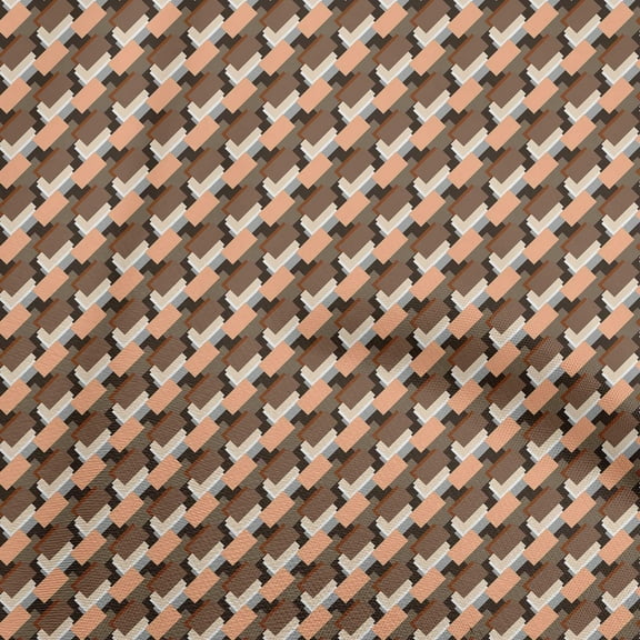 oneOone Rayon Brown Fabric Geometric Sewing Craft Projects Fabric Prints By Yard 56 Inch Wide