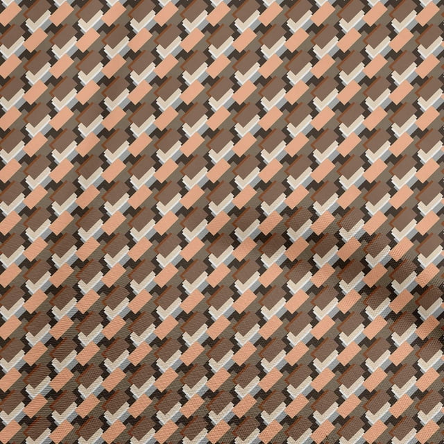 oneOone Cotton Cambric Brown Fabric Geometric Sewing Craft Projects Fabric Prints By Yard 42 Inch Wide