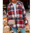 thumbnail image 3 of Chemise Veste à Carreaux Rouges pour Femmes, 3 of 16