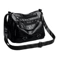 thumbnail image 1 of Bolso de hombro para mujer, de piel sintética, tipo bandolera, elegante, tipo cartera Negro, 1 of 9