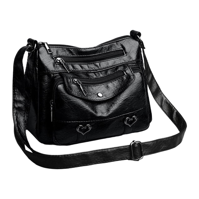 Bolso de hombro para mujer, bolso cruzado, bolso de hombro informal para regalos, trabajo, primavera Negro