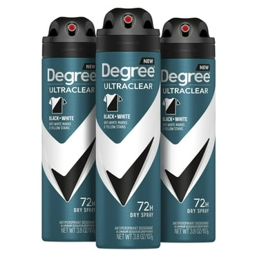 Degree Men Antiperspirant Deodorant Dry Spray Black   White 3 Count Protects From Deodorant Stains Antiperspirant For Men With Motionsense Technology 3.8 Oz