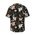 thumbnail image 2 of Wukai Lilies Flowers Men's Casual Short-Sleeve Button Down Shirt - Lightweight Summer Dress Shirt for Daily Wear-Medium, 2 of 7