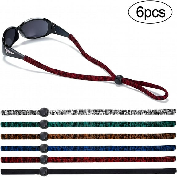 TELOLY Sports Glasses Strap Adjustable Sunglasses Cord Retainer Safety Eyeglass Lanyard, Pack of 6