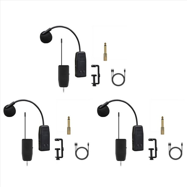 3X Micrófono Inalámbrico para Violín, Instrumento Musical, Micrófono, Receptor y Transmisor de Audio para Presentaciones en Escena, Clip Corto