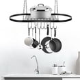 thumbnail image 4 of WUZSTAR Kitchen Pot Hanging Storage Rack Holder Square Grid Wall Mount Pot Rack Iron Material Pan Hanger Shelf, 4 of 6