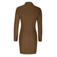 thumbnail image 5 of Oplxuo Cable Knitted Dresses for Women Slim Fit Crew Neck Long Sleeve Bodycon Fall Winter Mini Sweater Dress, 5 of 7
