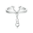 thumbnail image 1 of S925 Sterling Silver Love Chain Open Adjustable Ring, 1 of 4